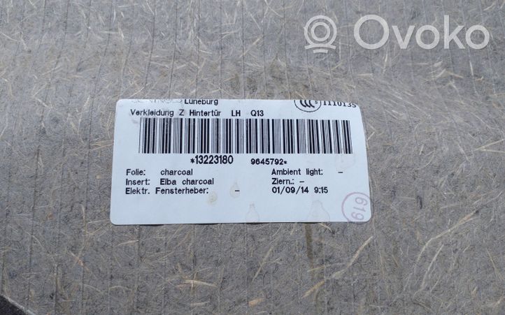 Opel Zafira B Garniture panneau de porte arrière 9645792