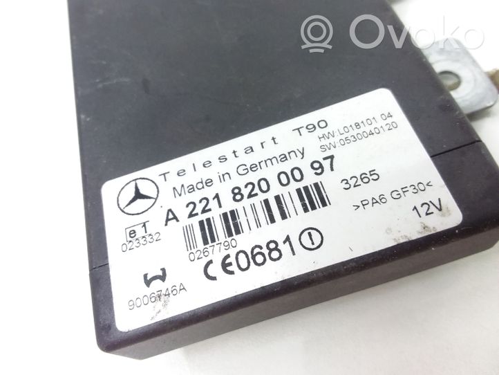 Mercedes-Benz E W211 Unité de commande chauffage Webasto A2218200097