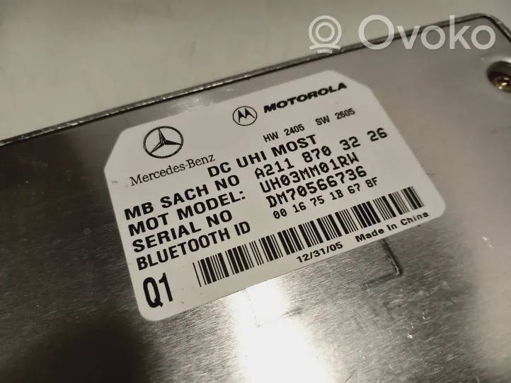 Mercedes-Benz E W211 Module unité de contrôle Bluetooth A2118703226