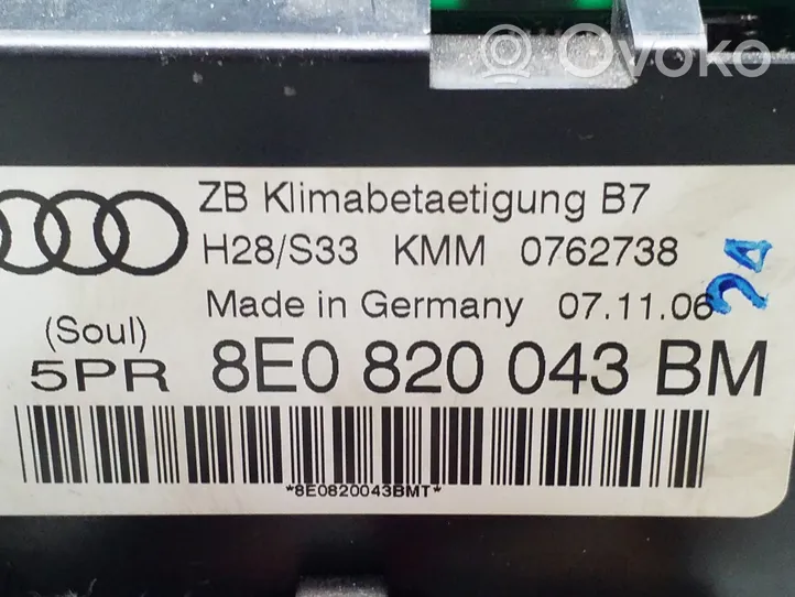 Audi A4 S4 B7 8E 8H Steuergerät Klimaanlage 8E0820043BM