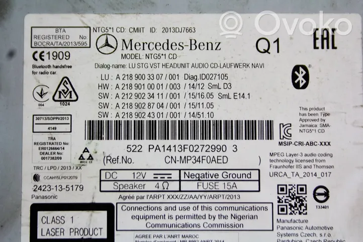 Mercedes-Benz E W212 Radija/ CD/DVD grotuvas/ navigacija A2189003304