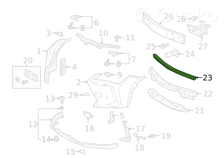 Lexus UX Poprzeczka zderzaka przedniego 5213276030