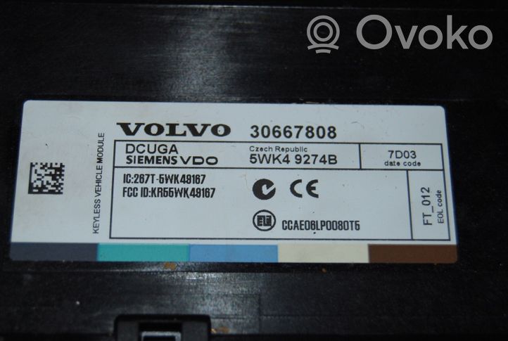 Volvo C30 Moduł / Sterownik systemu uruchamiania bezkluczykowego 30667808