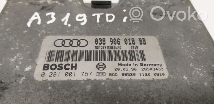 Audi A3 S3 8P Moottorin ohjainlaite/moduuli 038906018BB
