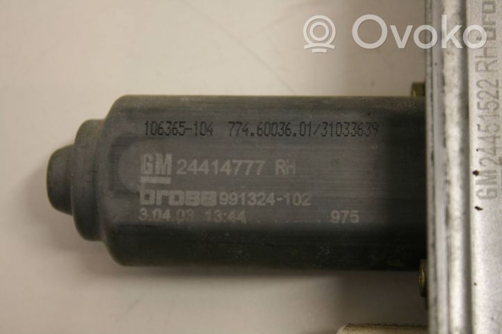 Opel Signum Regulador con motor de la ventanilla de la puerta corredera 24451522