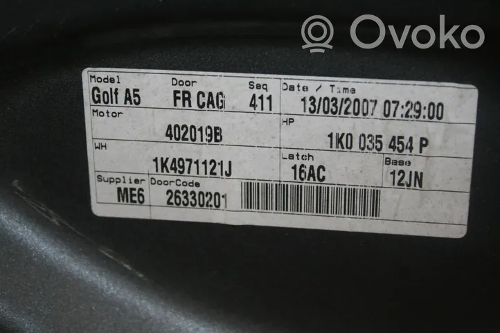 Volkswagen Golf V Drzwi przednie 1K4971121J