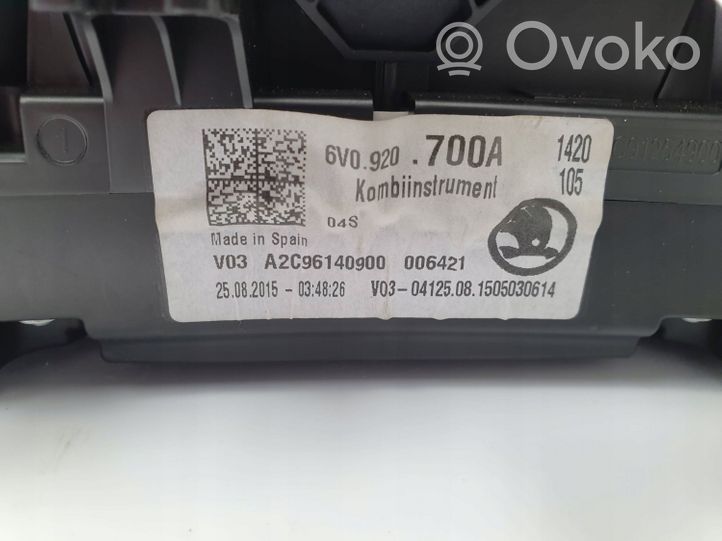 Skoda Fabia Mk3 (NJ) Nopeusmittari (mittaristo) 6V0920700A