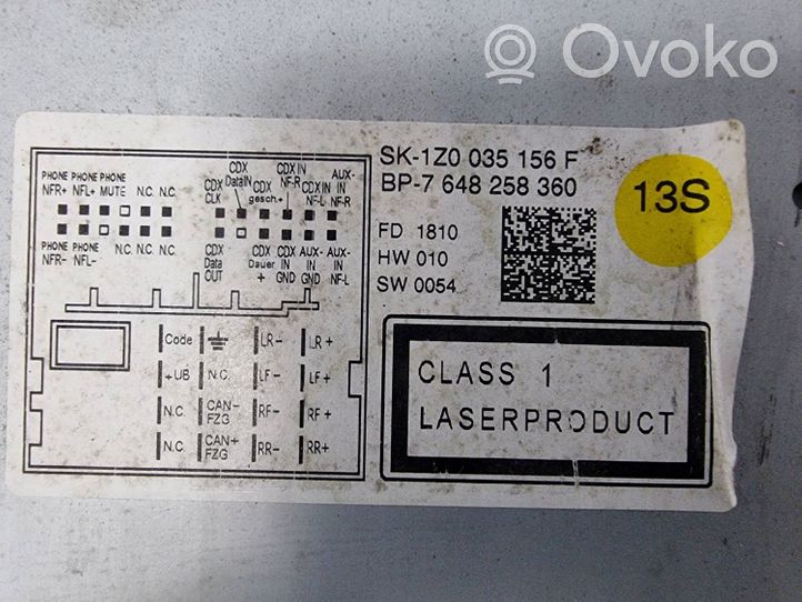 Skoda Octavia Mk2 (1Z) Cadre, panneau d'unité radio / GPS 1Z0035156F