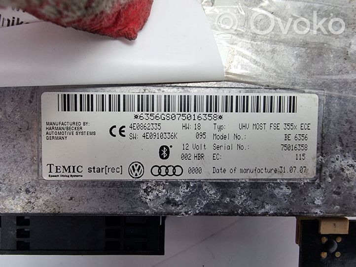 Audi A8 S8 D3 4E Centralina/modulo bluetooth 