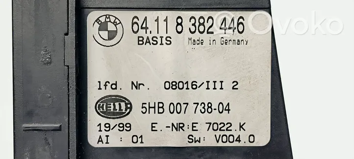 BMW 3 E46 Klimato kontrolės/ pečiuko kontrolės apdaila 64118382446