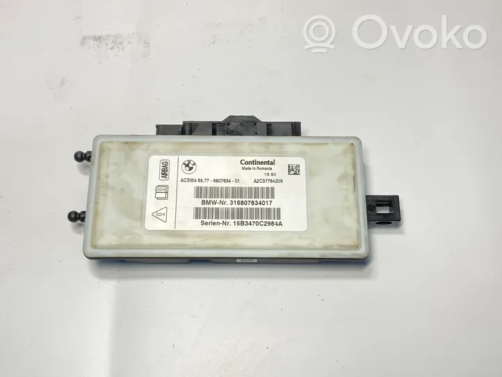 BMW 3 F30 F35 F31 Centralina/modulo airbag 6807634