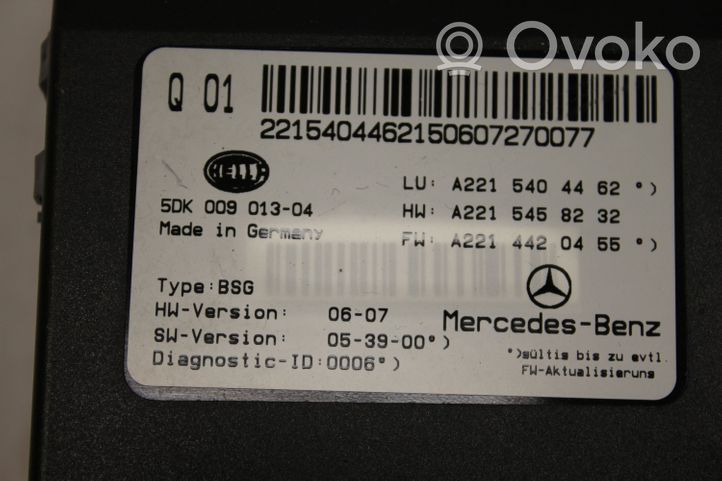 Mercedes-Benz S W221 Įtampos keitiklis/ keitimo modulis A2215404462