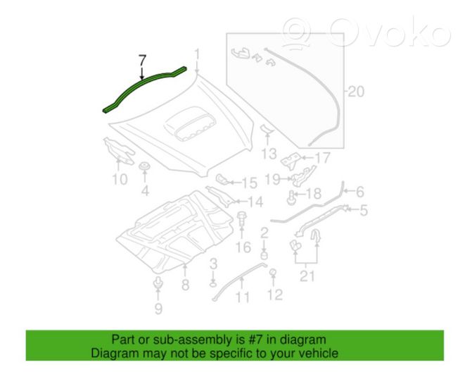 Subaru Legacy Joint de compartiment moteur 57252AG01A