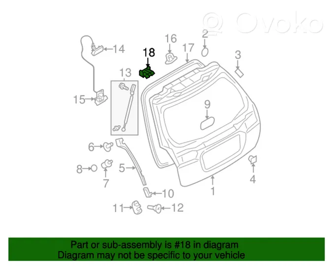 Subaru Outback Zawias klapy tylnej bagażnika 60870AG00A9W