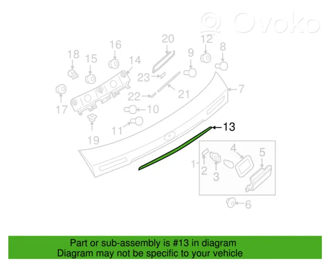 Subaru Legacy Apdaila galinio dangčio 84957AG