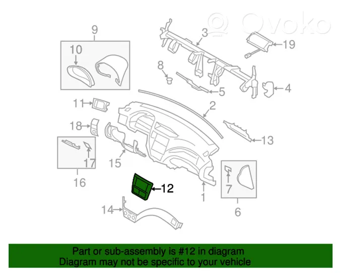 Subaru Impreza III Mascherina unità principale autoradio/GPS 66065FG030