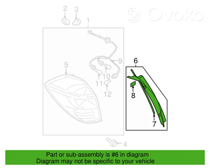 Subaru Legacy Moldura de la luz trasera/de freno 84953AG09B