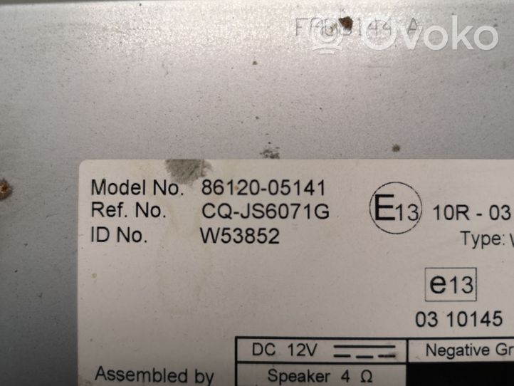 Toyota Avensis T270 Unità principale autoradio/CD/DVD/GPS 8612005141
