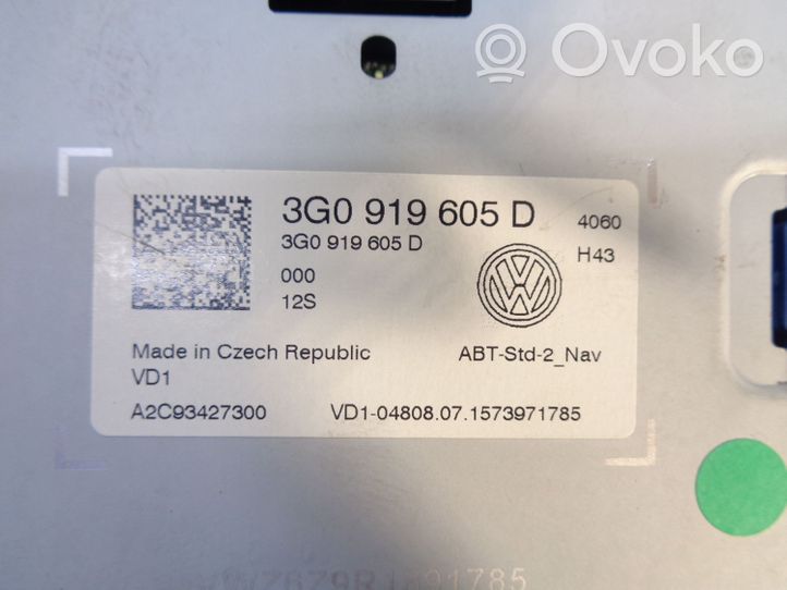 Volkswagen PASSAT B8 Monitori/näyttö/pieni näyttö 3G0919605D