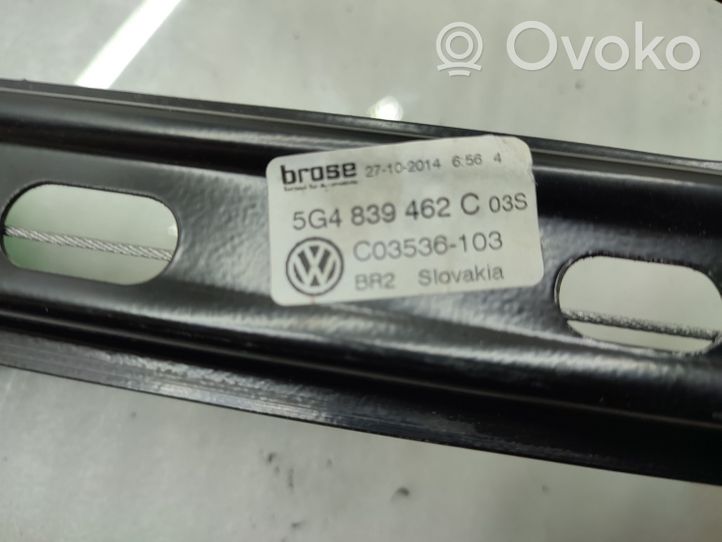 Volkswagen Golf VII Mechanizm podnoszenia szyby tylnej bez silnika 5G4839462