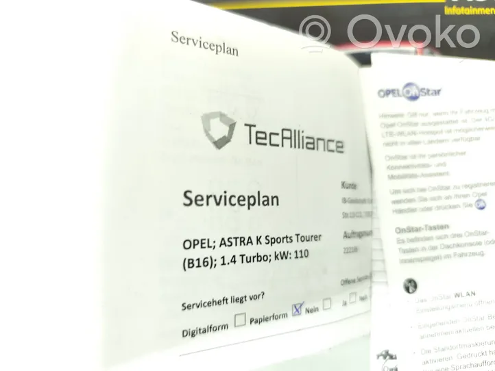 Opel Astra K Omistajan huoltokirja 