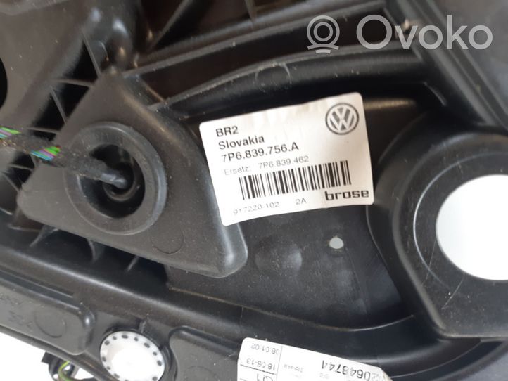 Volkswagen Touareg II Meccanismo di sollevamento del finestrino posteriore senza motorino 7P6839756A