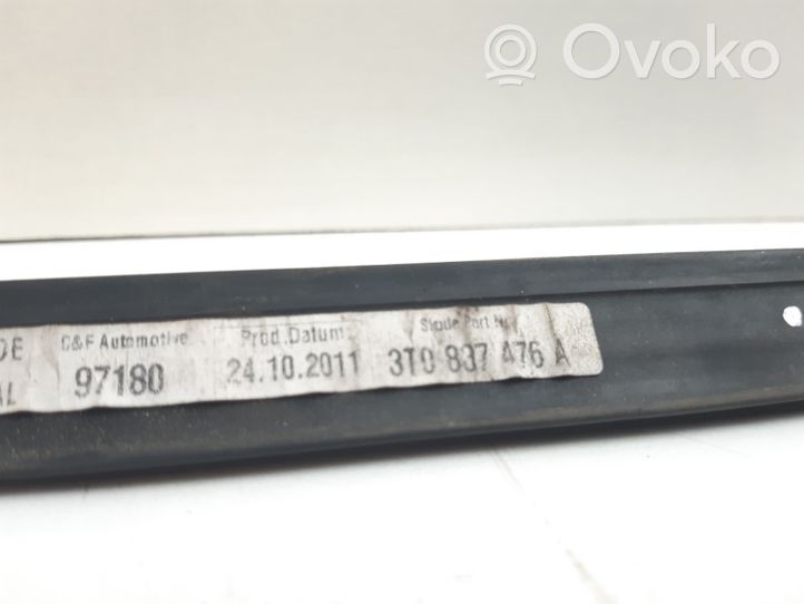 Skoda Superb B6 (3T) Moulures des vitres de la porte avant 3T0837476A