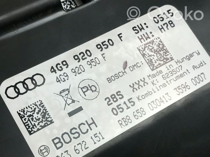 Audi A6 Allroad C7 Compteur de vitesse tableau de bord 4G9920950F