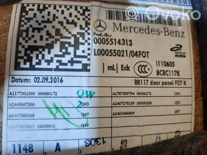 Mercedes-Benz CLA C117 X117 W117 Rivestimento del pannello della portiera posteriore A1177301500