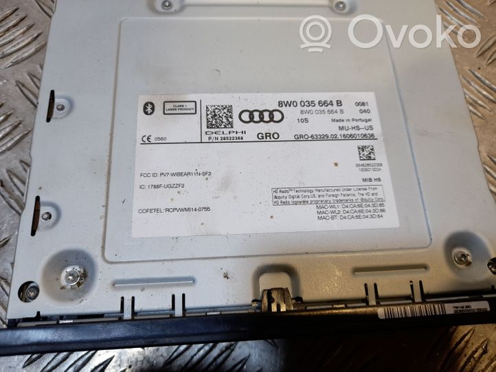 Audi A4 S4 B9 Navigaatioyksikkö CD/DVD-soitin 8W0035664B