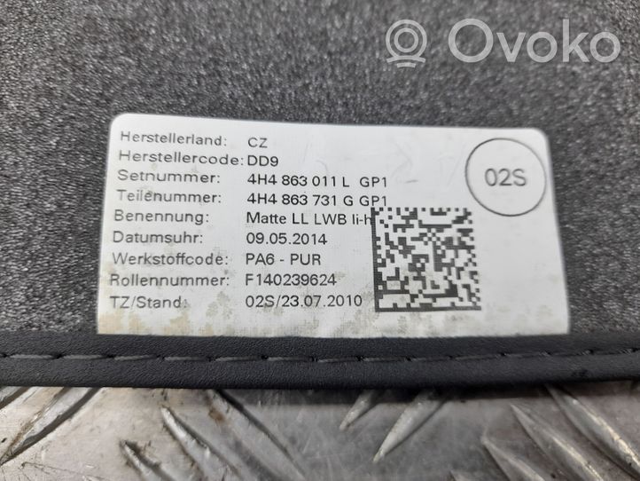 Audi A8 S8 D4 4H Kilimėlių komplektas 4H4863732G