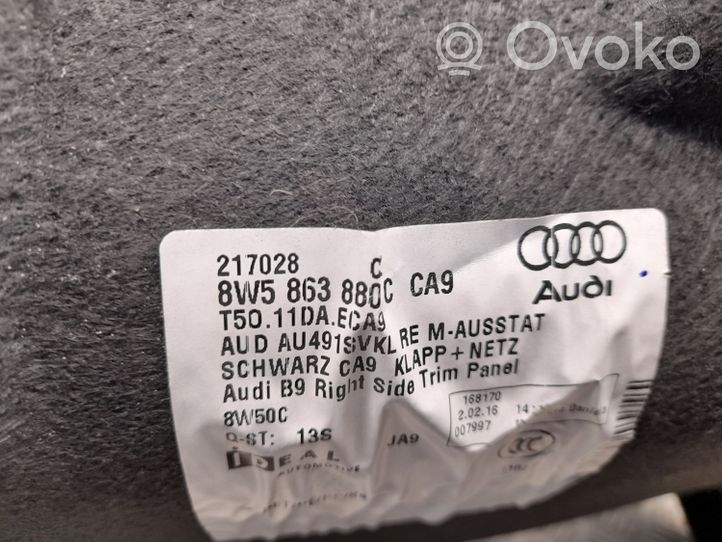 Audi A4 S4 B9 Trunk/boot lower side trim panel 8W5863880C