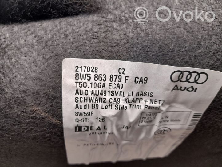 Audi A4 S4 B9 Apatinis, bagažinės šono, apdailos skydas 8W5863879F