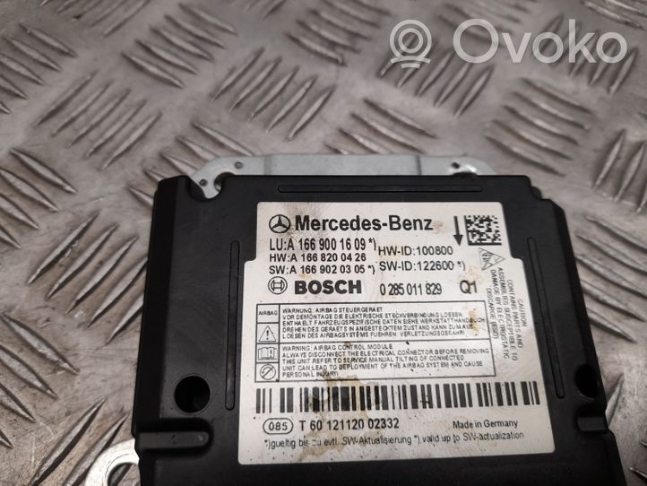 Mercedes-Benz GL X166 Module de contrôle airbag A1669001609