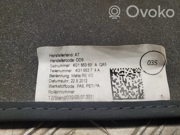 Audi A6 S6 C7 4G Zestaw dywaników samochodowych 4G1863691A