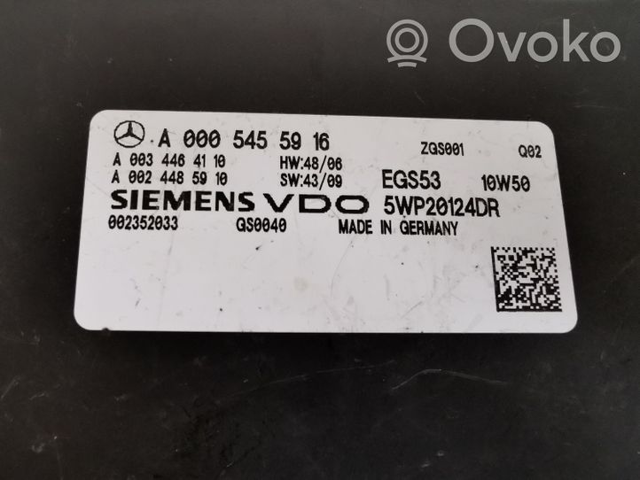 Mercedes-Benz C W204 Vaihdelaatikon ohjainlaite/moduuli A0005455916