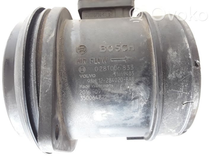 Volvo XC60 Mass air flow meter 0281006833