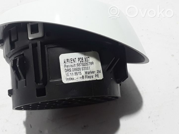 Renault Twingo III Kojelaudan keskiosan tuuletussuuttimen ritilä 687602078R