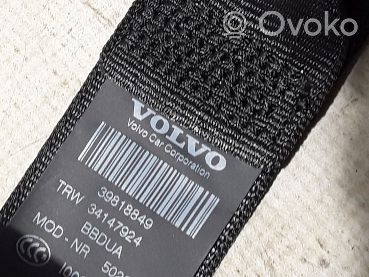 Volvo S60 Takaistuimen turvavyö 39818849