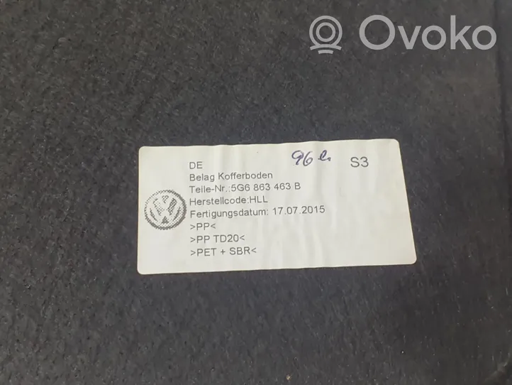 Volkswagen Golf VII Tavaratilan pohjan tekstiilimatto 5G6863463B