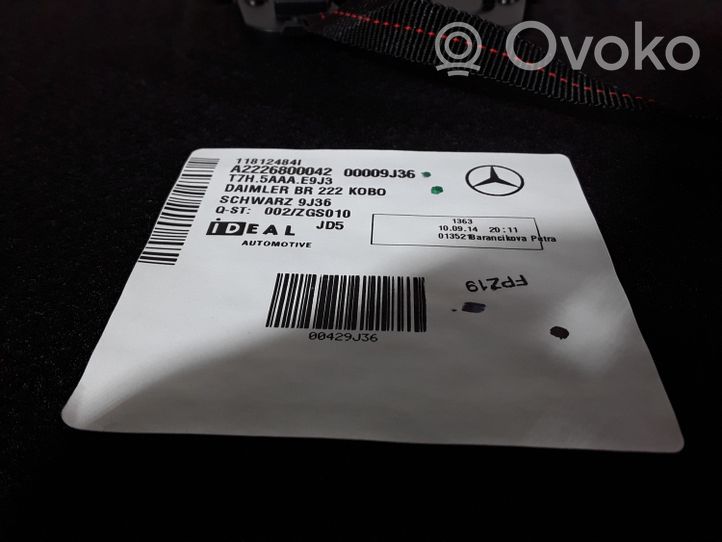 Mercedes-Benz S W222 Tappeto di rivestimento del fondo del bagagliaio/baule A2226800042