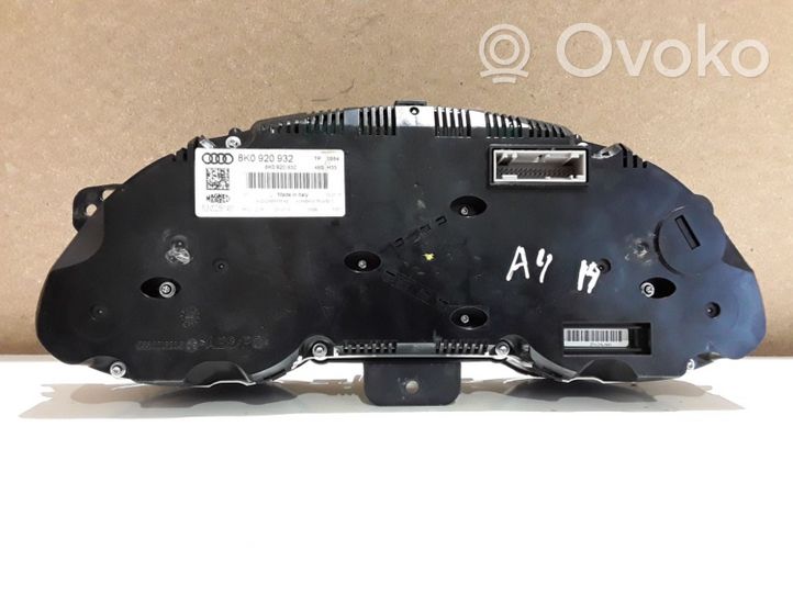 Audi A4 S4 B8 8K Compteur de vitesse tableau de bord 8K0920932