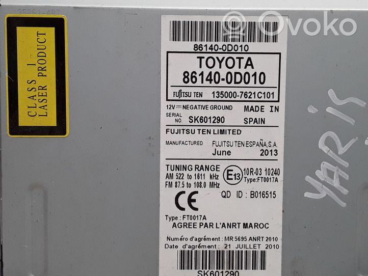 Toyota Yaris Unité principale radio / CD / DVD / GPS 861400D010