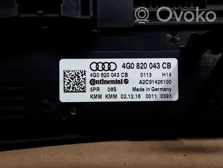 Audi A6 S6 C7 4G Unité de contrôle climatique 4G0820043CB