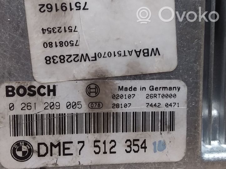 BMW 3 E46 Sterownik / Moduł ECU DME7512354