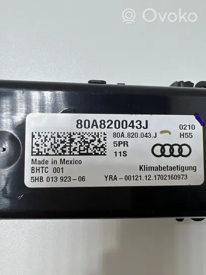 Audi Q5 SQ5 Oro kondicionieriaus/ klimato/ pečiuko valdymo blokas (salone) 80A820043J