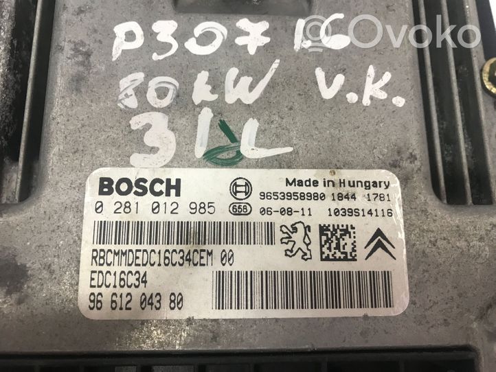 Peugeot 307 Calculateur moteur ECU 0281012985