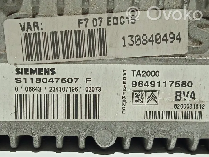 Citroen C5 Module de contrôle de boîte de vitesses ECU 9649117580