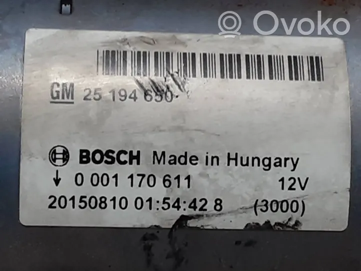 Opel Adam Käynnistysmoottori 25194650