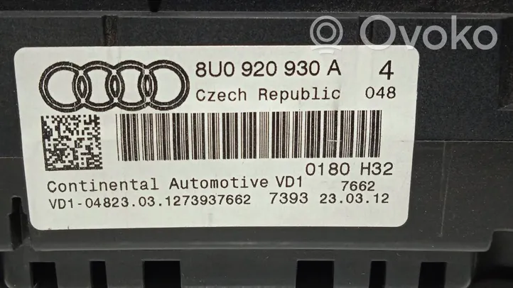 Audi Q3 8U Compteur de vitesse tableau de bord 8U0920930A